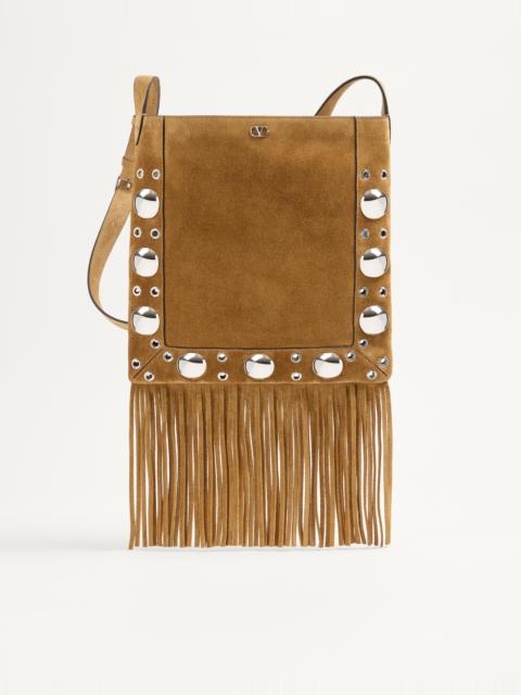 VALENTINO GARAVANI NELLCÔTE SUEDE SHOULDER BAG WITH FRINGES