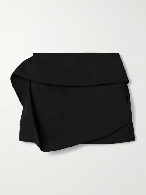 Draped crepe mini skirt Black