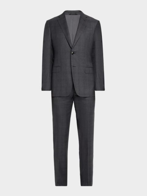 Men's Subtle Tonal Plaid Two-Piece Suit