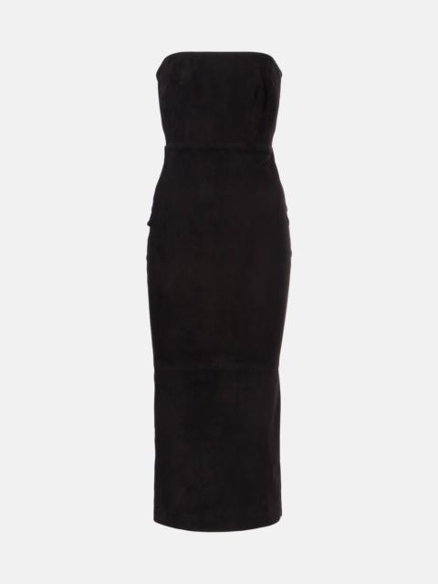 Suede midi dress