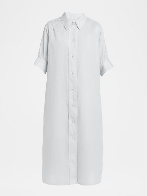 Short-Sleeve Cotton Midi Shirtdress