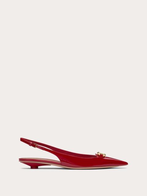 VLogo Slingback Ballerina 20mm In Glossy White Cowhide 843655