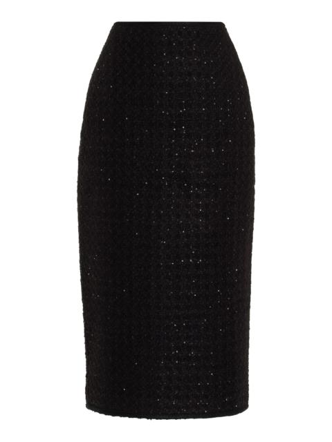 Bouclé Maxi Skirt black