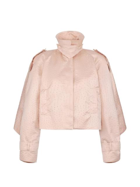 ostrich-print taffeta jacket