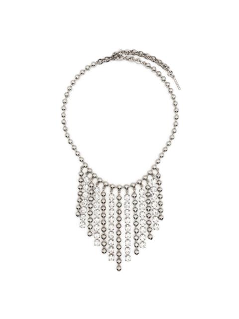crystal-embellished fringed necklace