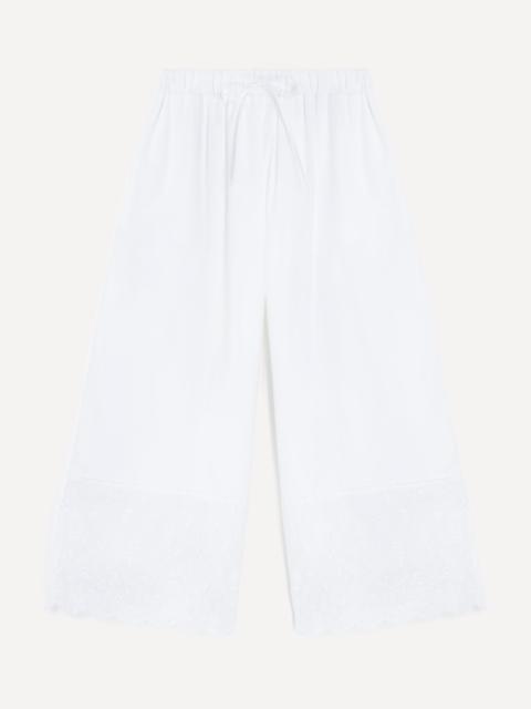 White Cropped Easy Trousers