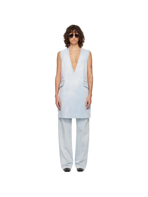 Blue Flap Pocket Denim Minidress