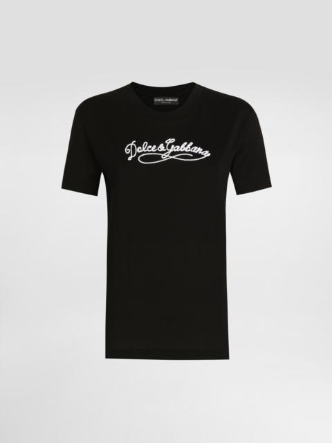 Jersey t-shirt with embroidery