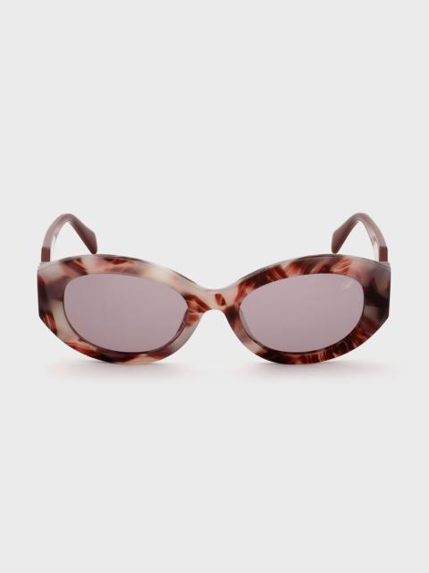 ACETATE SUNGLASSES WITH OVAL FRONT