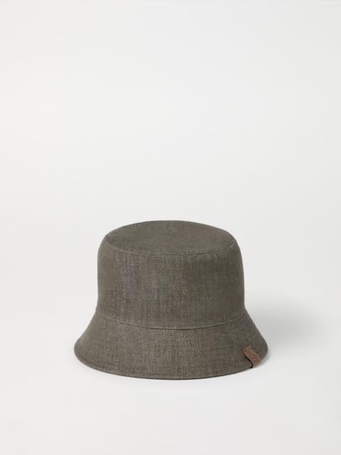 Sparkling no-fade denim bucket hat with monili