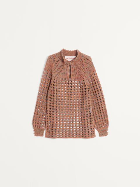 COTTON AND MOULINE LINEN SWEATER