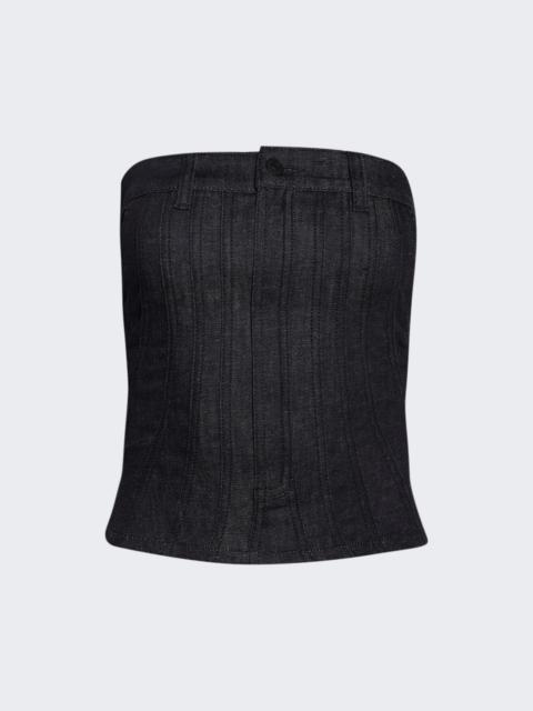 Spiral Bustier Top Raw Blue