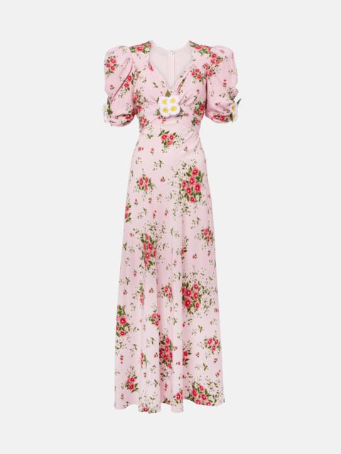 Floral silk cocktail dress