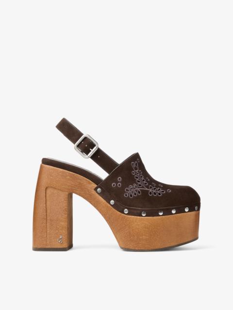 Alida Platform 135
Suede Slingback Clog with Sangallo Embroidery