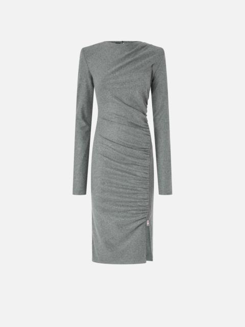 SLIM-FIT MIDI DRESS WITH DRAPING