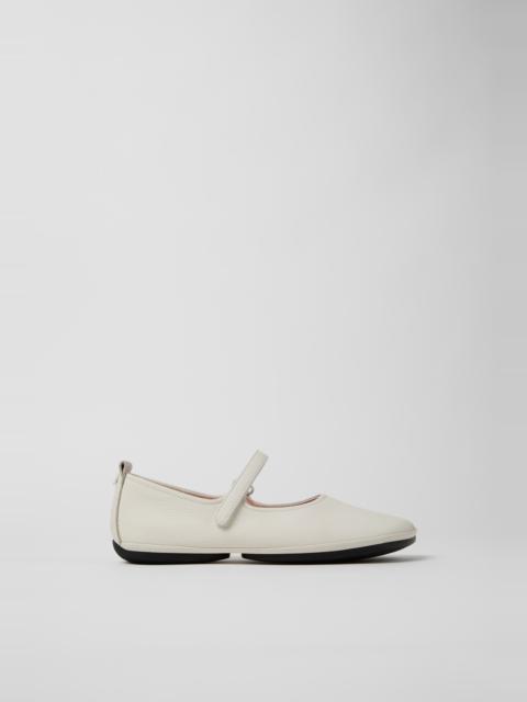 White Leather Ballerinas for Women.