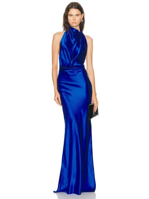 Halter Drape Bias Gown