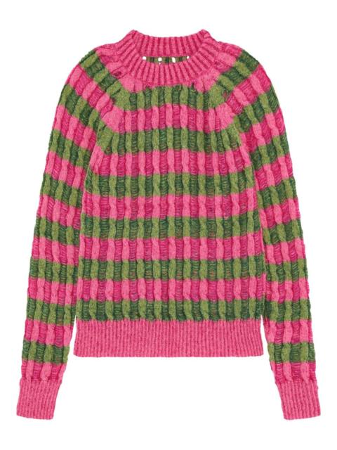 cable-knit striped sweater