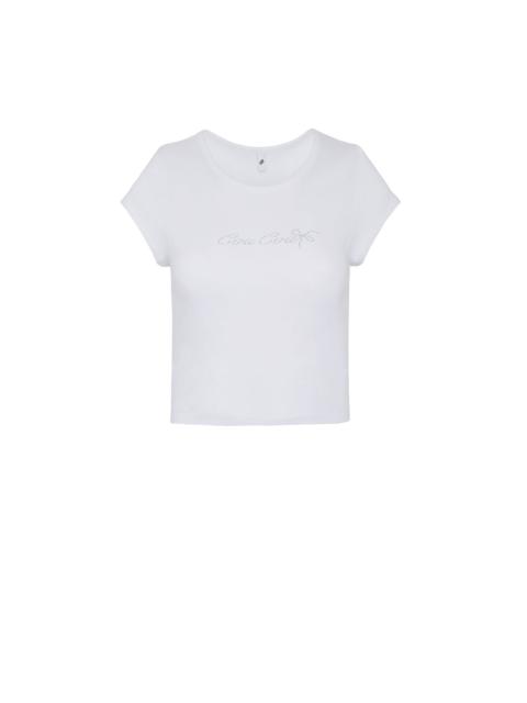 The Crystal Baby Tee White