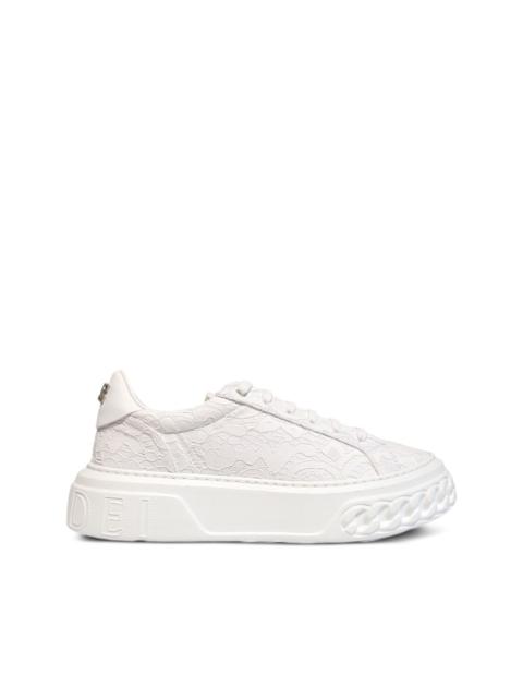 Off Road lace-effect chain-trimmed sneakers