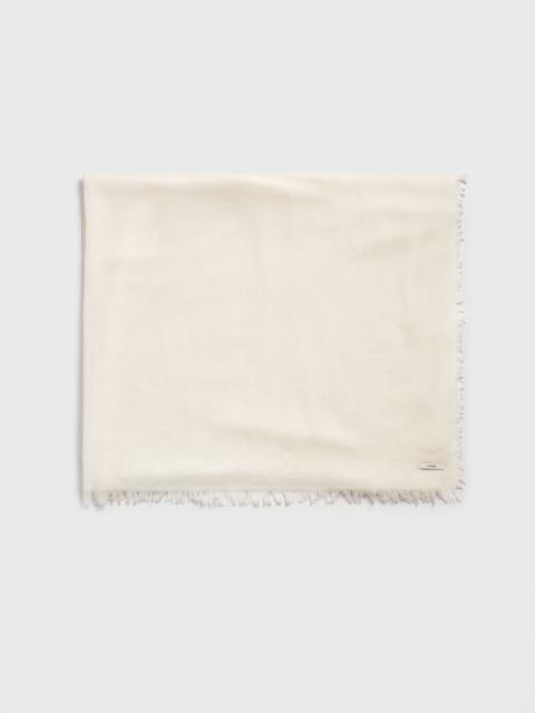 Light wool blanket scarf off-white