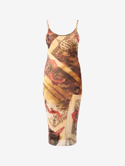 Bodycon Dress with Oriental Print