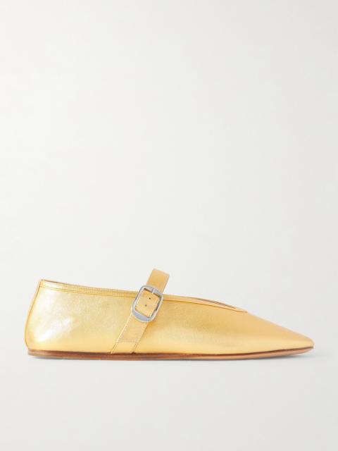 Stella Metallic Leather Mary Jane Ballet Flats
