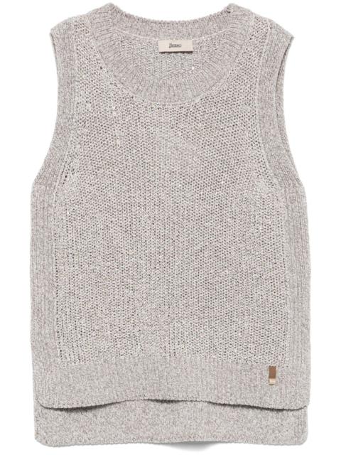 sequin-embellished knitted top