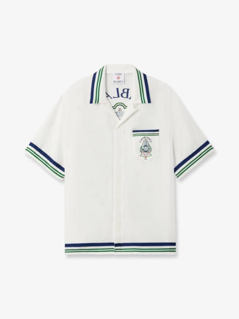 White Hotel Emblem Short Sleeve Silk Shirt | Casablanca Paris