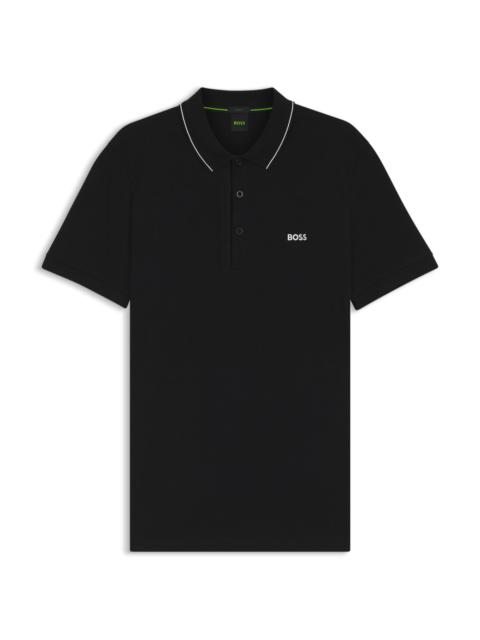 COTTON-PIQUÉ SLIM-FIT POLO SHIRT WITH TONAL LOGO
