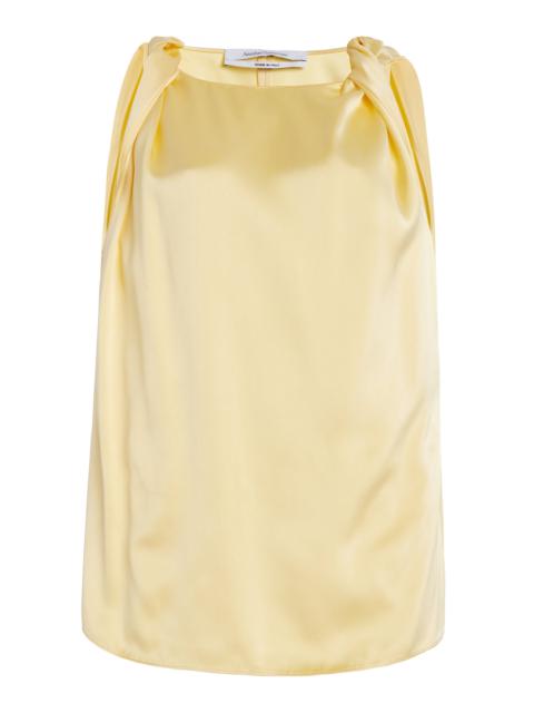 Twisted Satin Top yellow