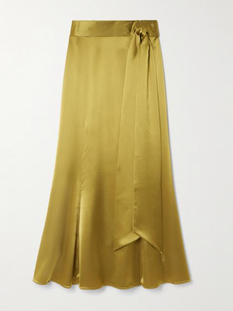Erika Satin Midi Wrap Skirt