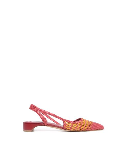 Perro Braided Slingback Shoe in Pink Multi Leather