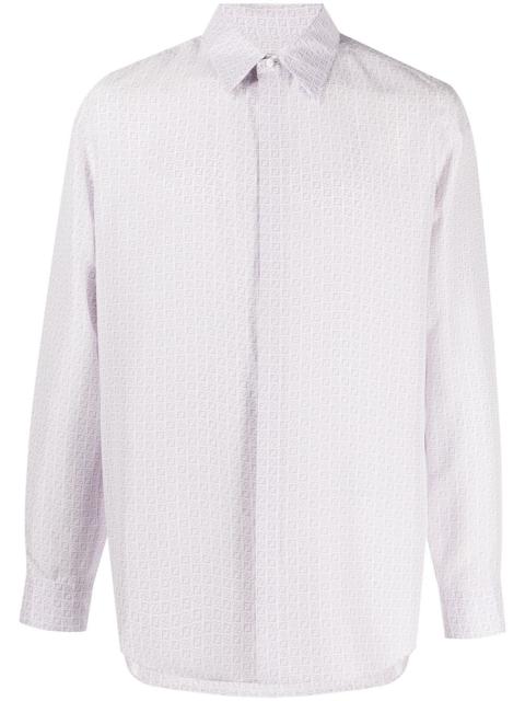 FF-print silk long-sleeve shirt