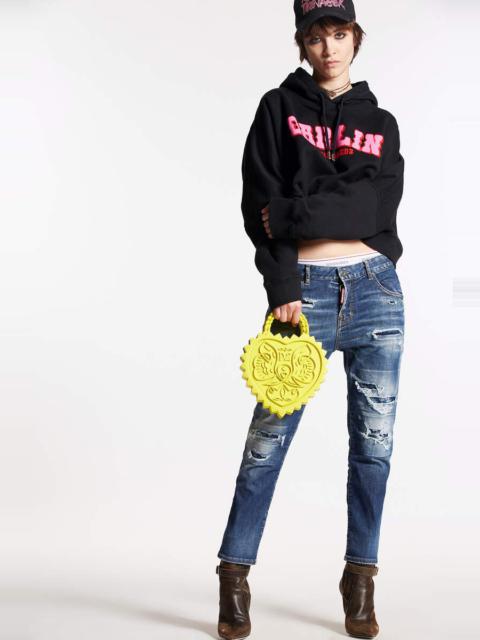 S.S. MEDIUM RIPPED WASH COOL GIRL CROPPED JEANS