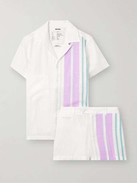 Aaron Striped Linen Shirt And Shorts Set
