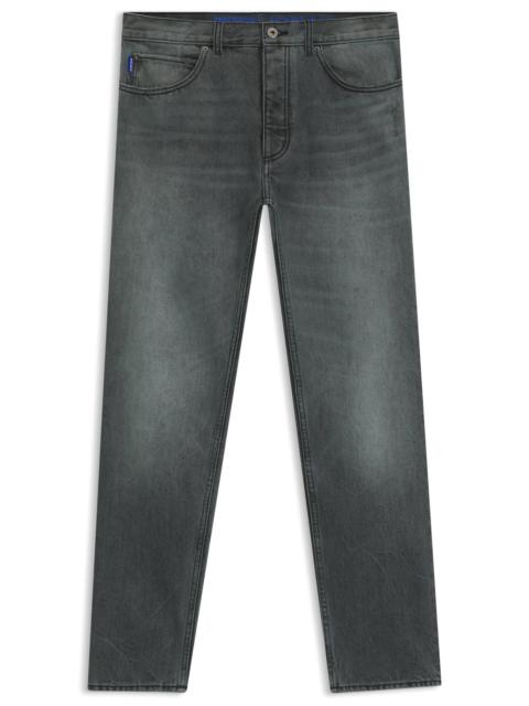 REGULAR-FIT JEANS IN GRAY RIGID DENIM