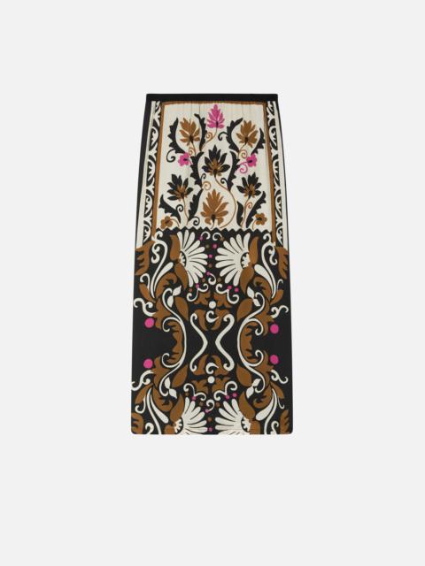 LONG FLORAL-PRINT SKIRT WITH SLIT