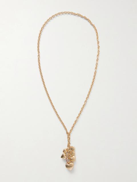 The Family Of Hearts Gold-tone Crystal Necklace