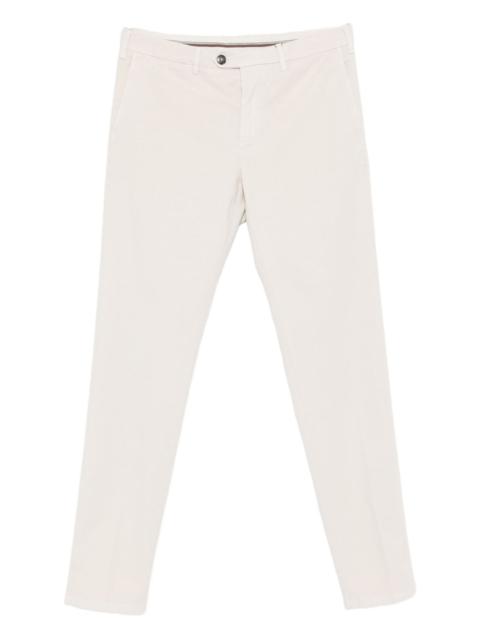 button-fastening cotton-blend trousers