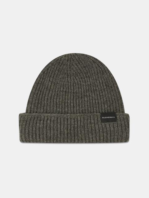 Unisex Ribbed Merino Beanie Hat Grey