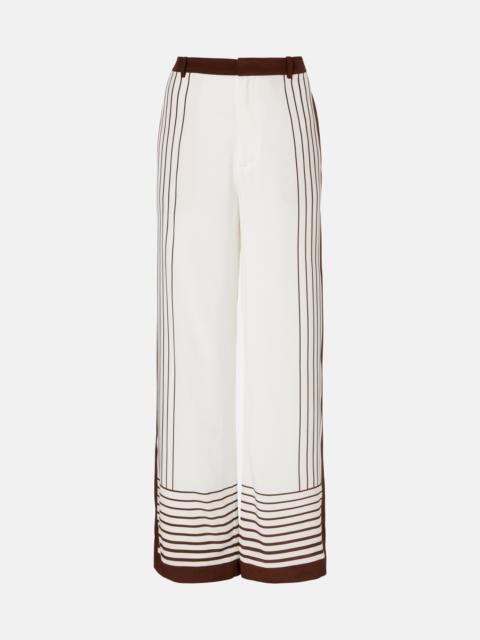 Destino striped silk wide-leg pants