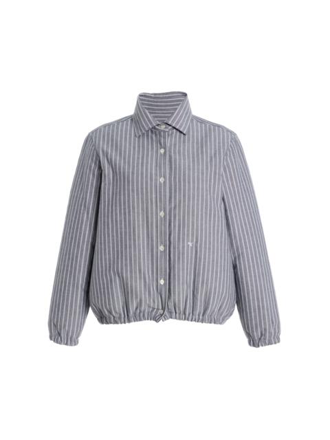 Striped Cotton Oxford Bomber Jacket stripe