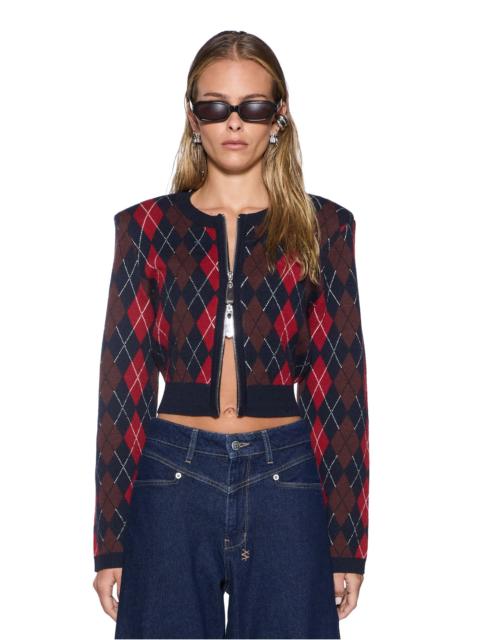 FABLE CARDI RED ARGYLE