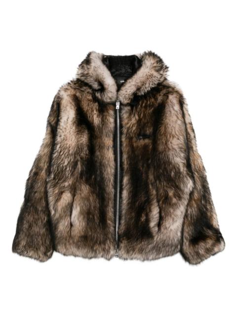 zip-up shearling jacket