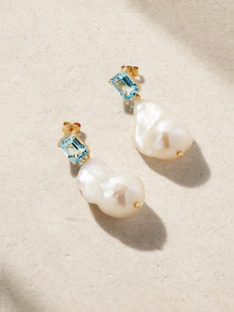 14-karat Gold, Topaz And Pearl Earrings