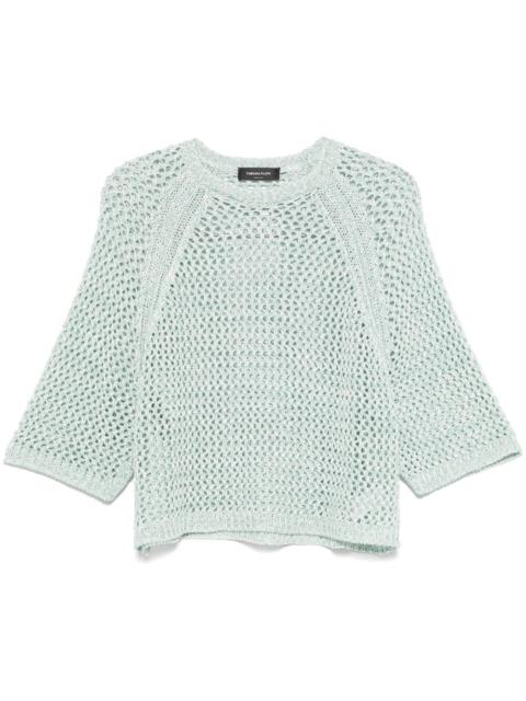 crochet-knit sweater