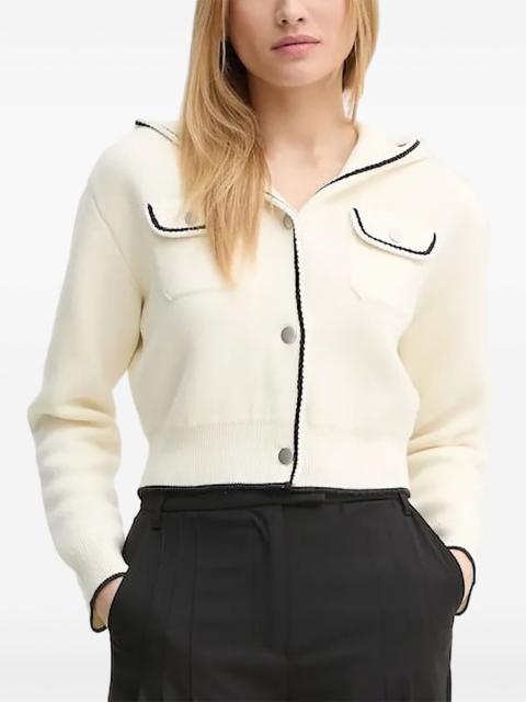 piped-trim cardigan