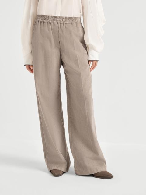 Comfort cotton narrow wale corduroy loose track trousers