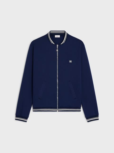 triomphe zipped teddy jacket in double-face jersey